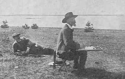 L. A. Jgerskild och konservator Olof Gylling,