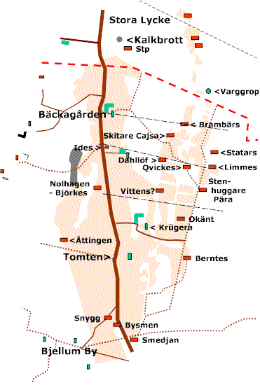 Karta ver Ffngan slutet av 1800 i Bjellum